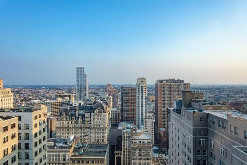 an aerial view of a city with tall buildings at W Philadelphia in Philadelphia