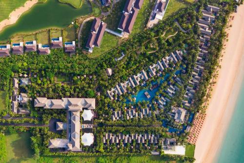 an aerial view of a resort near the beach at The St. Regis Bali Resort in Nusa Dua