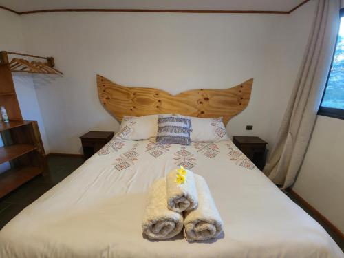 Cama o camas de una habitación en Cabañas Kainga