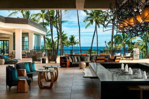 a resort lobby with a view of the ocean at Wailea Beach Resort - Marriott, Maui in Wailea