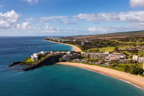 an aerial view of a resort on the beach at Sheraton Maui Resort & Spa in Lahaina