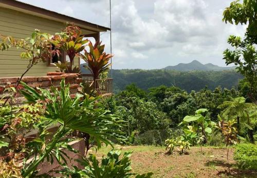 a house with a view of the mountains at Cabin mountain view near Ponce slepts 8 in Ponce