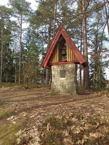 a small house in the middle of a forest at Chaty v Českém ráji u Prachovských skal - Malá chata pro 4 - Velká chata pro až 7 osob - ubytování v soukromí in Jičín