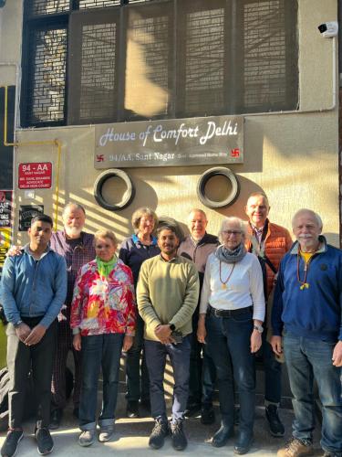 a group of people standing in front of a building at House Of Comfort Delhi in New Delhi