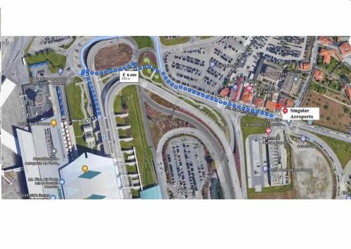 a map of the intersection of a freeway at Hotel Singular Porto Aeroporto in Maia