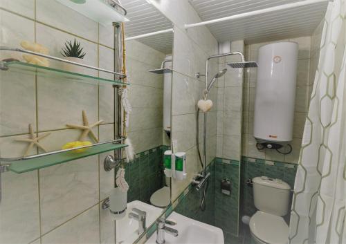 ein Bad mit einem Waschbecken und einem WC. in der Unterkunft Jadore in Weliko Tarnowo
