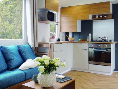 Kuchyňa alebo kuchynka v ubytovaní Mobile-Home 3 chambres Camping 4 étoiles Siblu
