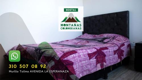 Postel nebo postele na pokoji v ubytování Hostal Montañas Colombianas