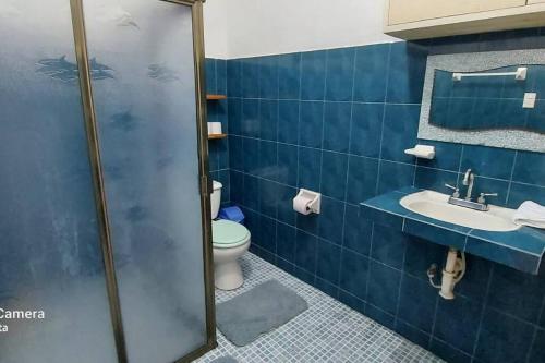 Koupelna v ubytování Casa Merech