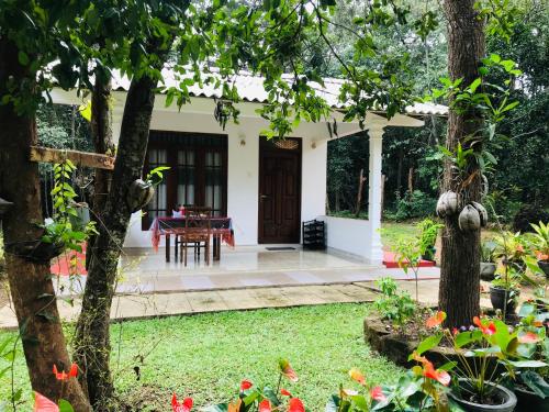 a view of a house from the garden at Holly Flowers Villa in Sigiriya