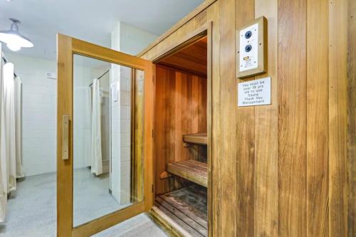 a door leading into a hallway with a stair case at PARADISE AT SUNSET ISLAND in Ocean City