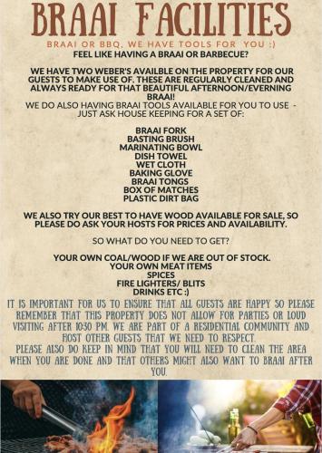a flyer for a barbecue with a picture of food at Stay at 11 on Gull in Cape Town