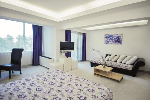 Televisyen dan/atau pusat hiburan di Dodo Beach Hotel
