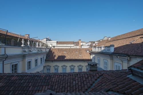 a view from the roofs of buildings at San Carlo Suite Torino in Turin