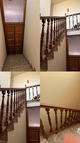 a stairway in a house with a glass window at Casa Don Vicenzo in Randazzo