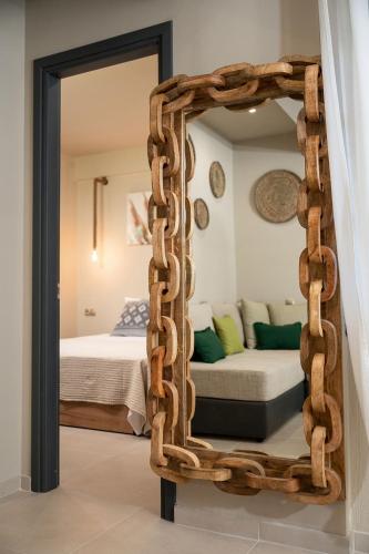 Ένα ή περισσότερα κρεβάτια σε δωμάτιο στο Di Matala deluxe apartment