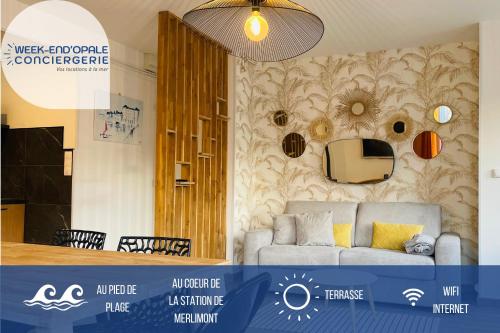 Ένα ή περισσότερα κρεβάτια σε δωμάτιο στο Sunset centre Merlimont Plage