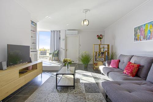 un salon avec un canapé et une télévision dans l'établissement Appartement Temerland - 4 étoiles - Welkeys, à Biarritz