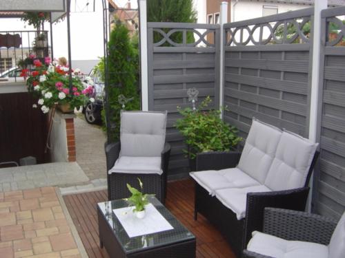 Ruang duduk di Ferienwohnung Knittel