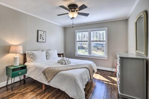 a bedroom with a bed and a ceiling fan at Birmingham Home Walk to Ruffner Mountain! in Birmingham