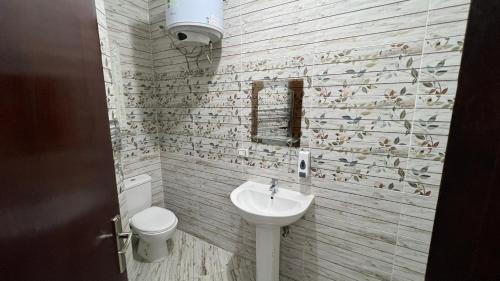 A bathroom at Casablanca beach resort, first line with private beach and swimming pools,