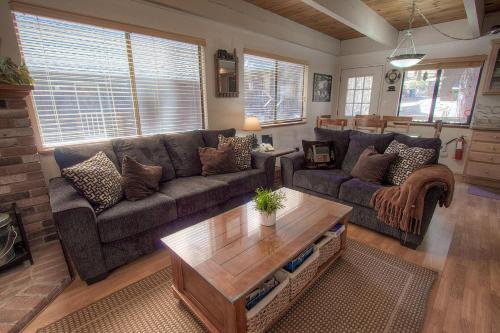 sala de estar con sofá y mesa de centro en Cozy Mountain Hideaway home en Incline Village