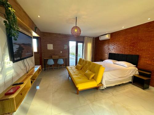 Μια τηλεόραση ή/και κέντρο ψυχαγωγίας στο Bem te quero pipa- Chalé Térreo