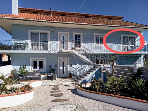 a house with a red circle around it at Sunset Vista Apartment B in Mação