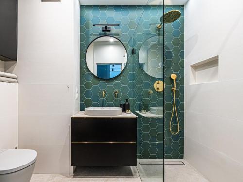 Kúpeľňa v ubytovaní Plac Unii Apartament Gdynia