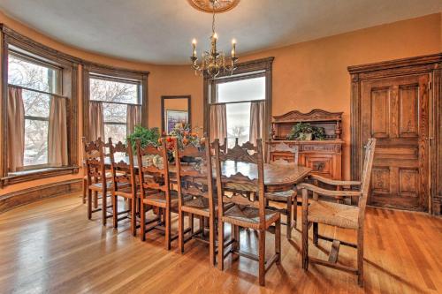 a dining room with a table and chairs at Historic Helena Home with Mtn Views - 2 Mi to Dtwn! in Helena