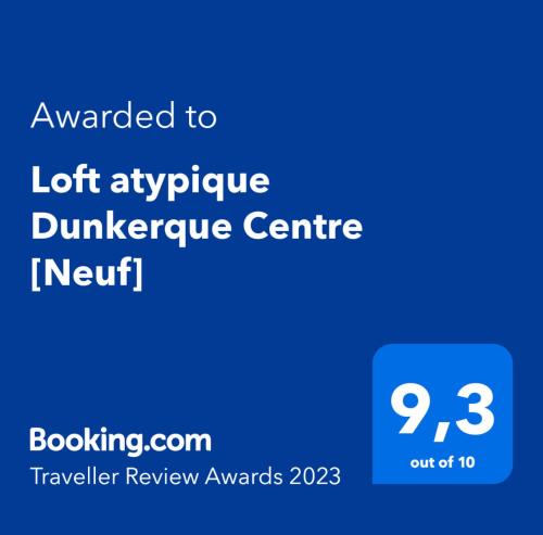 Certifikát, ocenenie alebo iný dokument vystavený v ubytovaní Loft atypique Dunkerque Centre