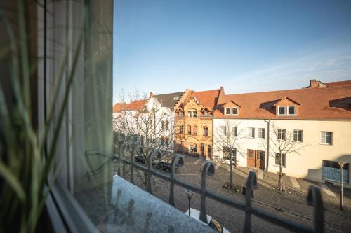 a view of a city from a window of a building at Helene in Vetschau