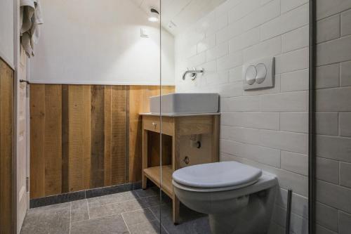 a bathroom with a toilet and a sink at Kostovac Boutique Homes - Apartment with Sauna in Kopaonik