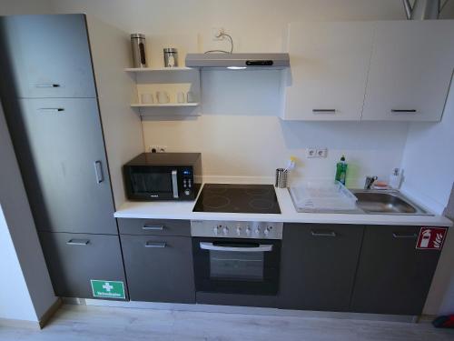 Kuchyň nebo kuchyňský kout v ubytování Appartement HBF - Erfurt Bahnhof