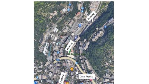 a map of a road with buildings on it at Casa Pepito in Bogliasco