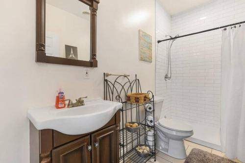 a bathroom with a sink and a toilet at Sleep 10 next to Superdome and downtown in New Orleans
