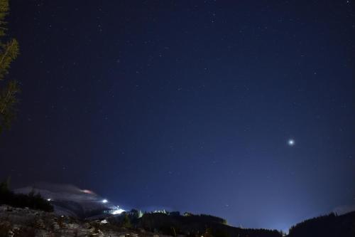 a night sky with the moon and stars at Villa pod hviezdami Jasná in Demanovska Dolina