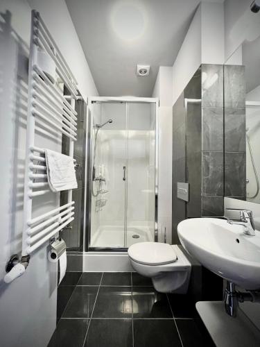 Koupelna v ubytování Hotel Szyndzielnia