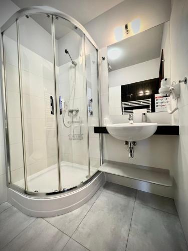 Koupelna v ubytování Hotel Szyndzielnia