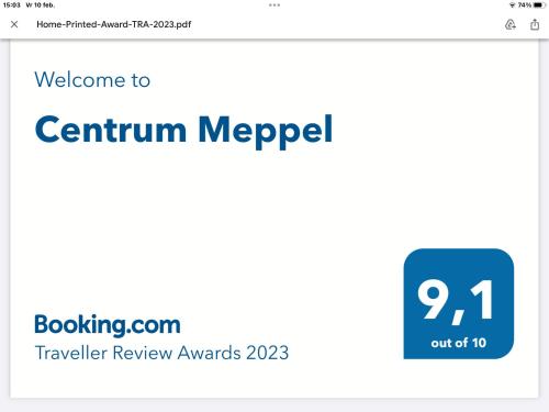 une capture d'écran d'un écran de téléphone portable avec la bienvenue pour confirmer la fusion dans l'établissement Centrum Meppel, à Meppel