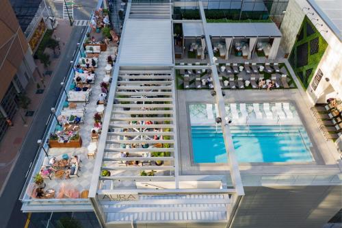 an overhead view of a pool in a building at JW Marriott Charlotte in Charlotte