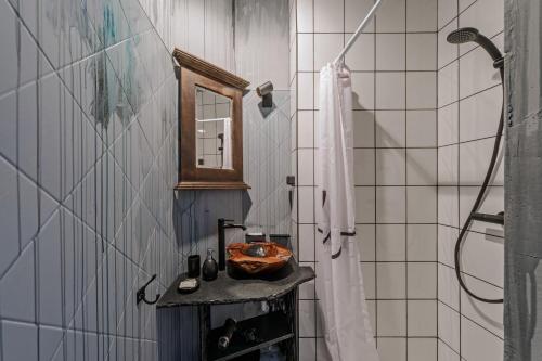 Koupelna v ubytování Luxuriuos flat in the capital's old town