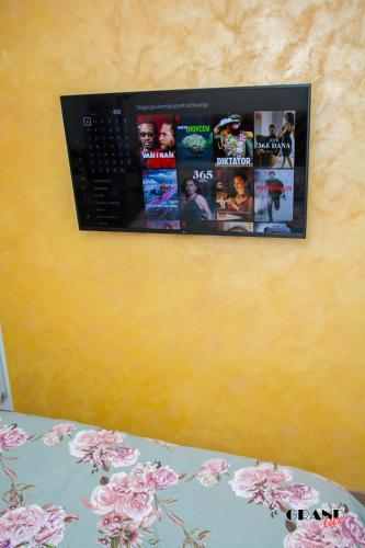 a group of movies on a wall at GRAND LUX Apartment in Doboj