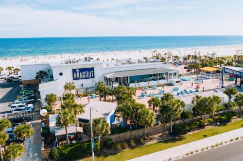 an aerial view of the beach and the ocean at Duplex allows for one or both sides to be rented! Suitable for small or large families! in Gulf Shores