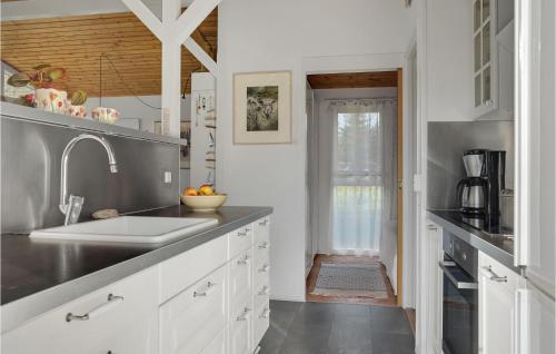 a kitchen with a sink and a counter top at Amazing Home In Mesinge With Kitchen in Mesinge