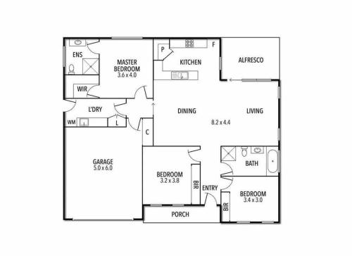 a floor plan of a house at Modern home away from home in Mansfield