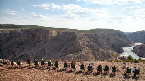 a group of people standing on top of a mountain at Hotel Rajna in Starigrad-Paklenica