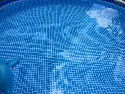 a blue swimming pool with the map of the united states at Casa Stella Malpensa in Cassano Magnago