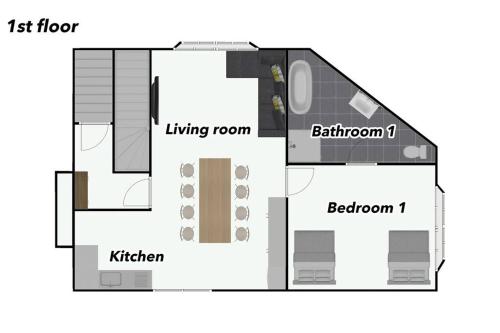 Plantegning af Split Level House in Hongdae