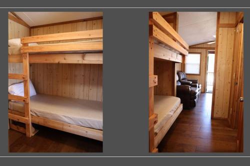 a couple of bunk beds in a room at Driftwood Cabin - 2nd Street in Steinhatchee